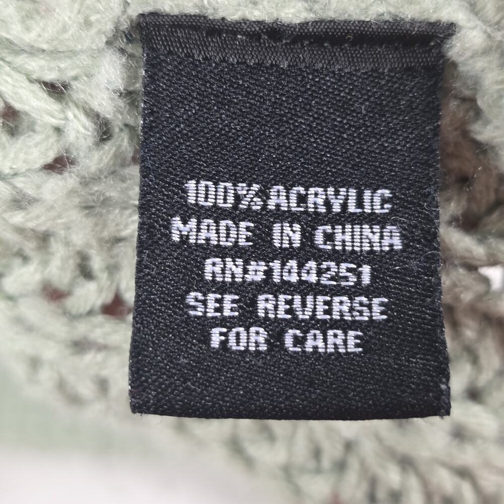 Moon & Madison Women's Small Green Bobble Sleeve Chunky Knit Sweater Acrylic - Picture 7 of 7